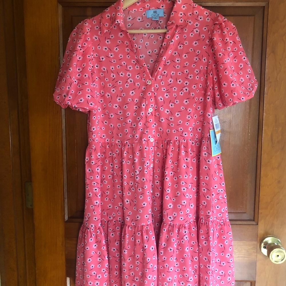 *NWT* CeCe-  Women’s Ruffled Shirt Dress size SM